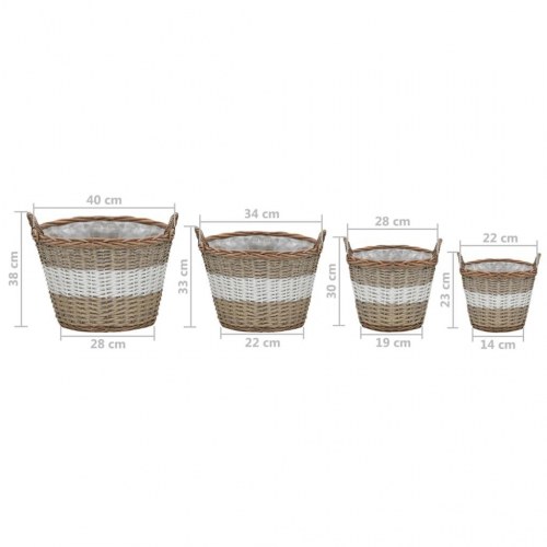 Plantekasse 4 stk. kurveflet med PE-foring