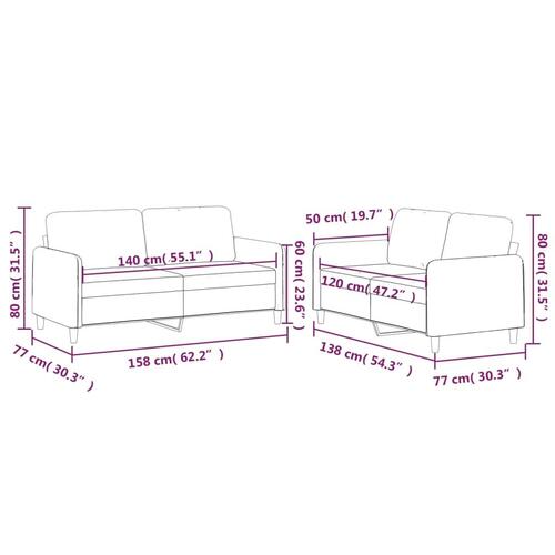 2 personers sofa med hynder stof brun