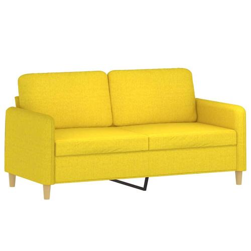 2 personers sofa med hynder stof lysegul