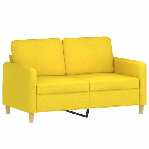 2 personers sofa med hynder stof lysegul