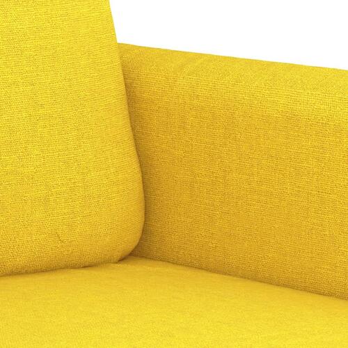 2 personers sofa med hynder stof lysegul