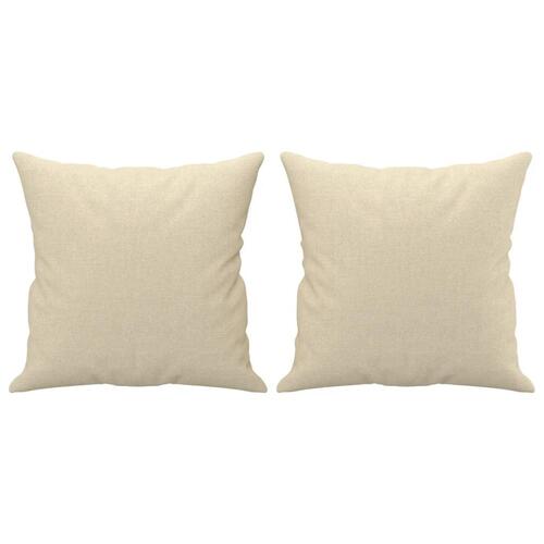 2 personers sofa med puder stof cremefarvet
