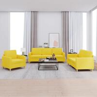3 personers sofa med hynder stof lysegul