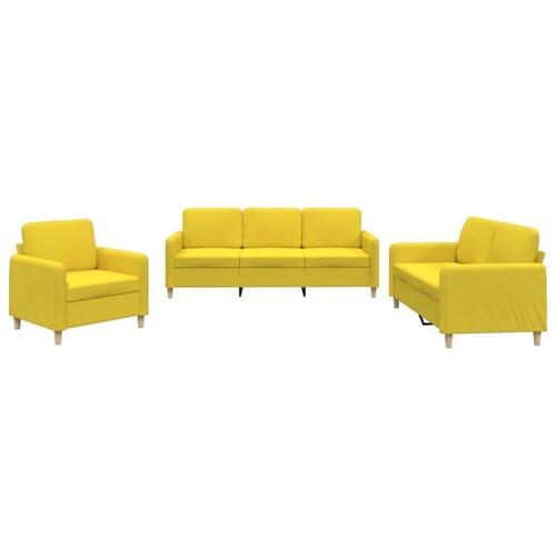 3 personers sofa med hynder stof lysegul