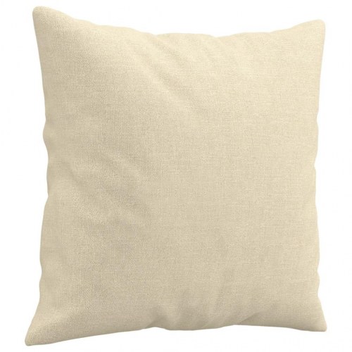 2-personers sofa med pyntepuder - stof, cremefarvet, sædebredde 120 cm
