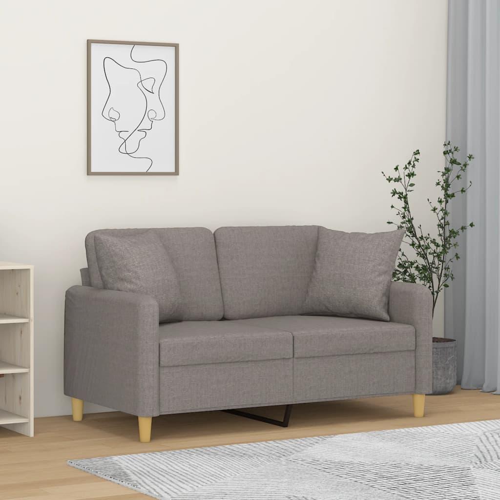 3-Personers Sofa Med Pyntepuder Stof - 120 cm / Gråbrun