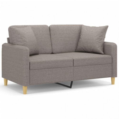2-personers sofa med pyntepuder - stof, gråbrun, sædebredde 120 cm