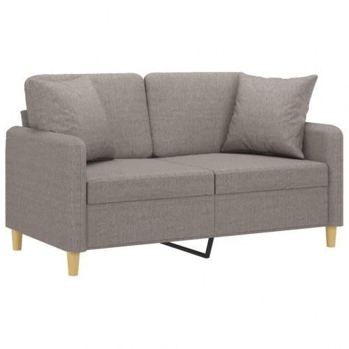 2-personers sofa med pyntepuder - stof, gråbrun, sædebredde 120 cm