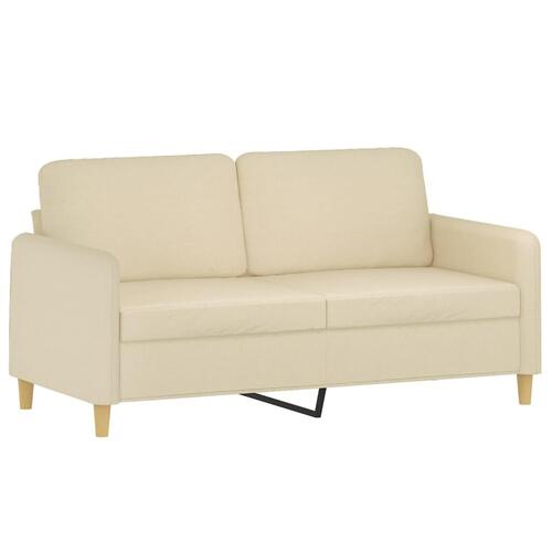 2 personers sofa med hynder stof cremefarvet