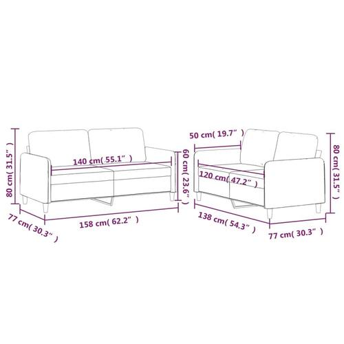 2 personers sofa med hynder stof cremefarvet