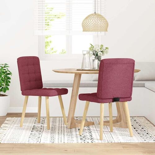 Spisebordsstole 2 stk. stof vinrød