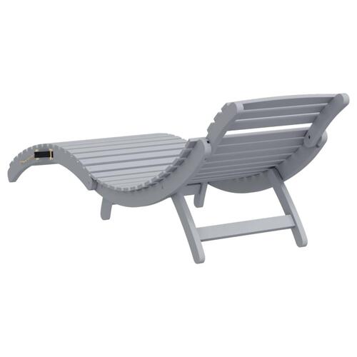 Liggestol 184x55x64 cm massivt akacietræ grå