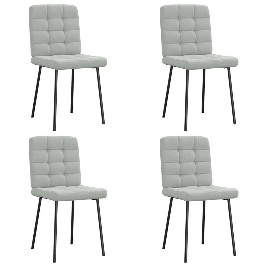 Spisebordsstole 4 stk. velour lysegrå
