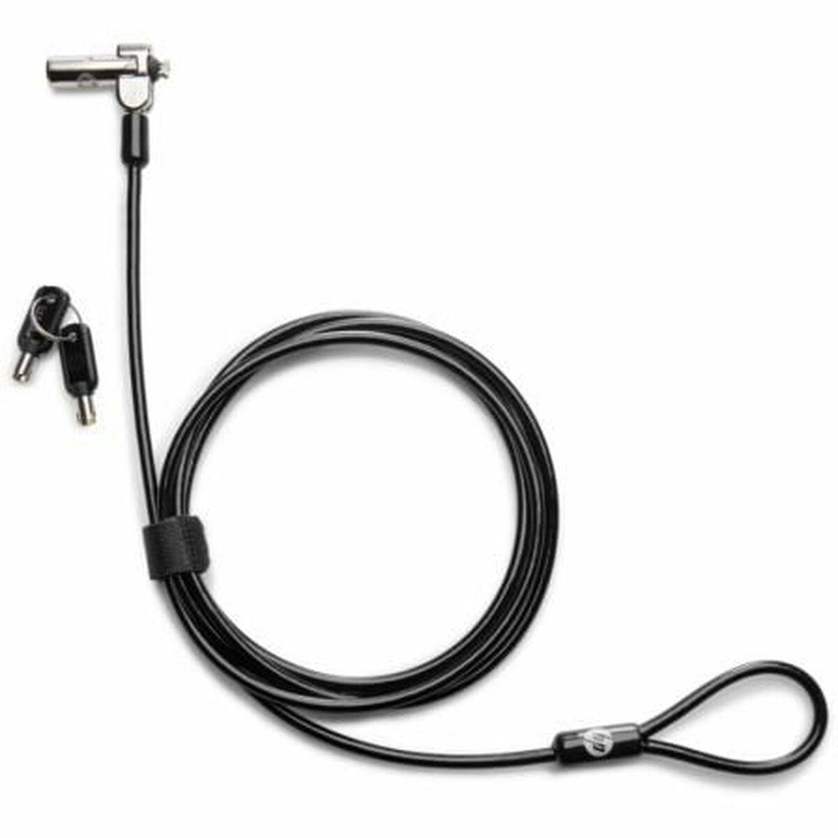 HP Sikkerhedskabel 1AJ39AA - sort, galvaniseret stål