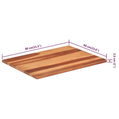Bordplade 25-27 mm 60x80 cm massivt akacietræ
