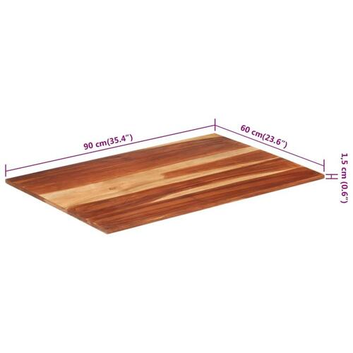 Bordplade 15-16 mm 60x90 cm massivt akacietræ