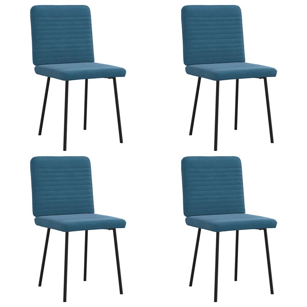 Spisebordsstole 4 stk. velour blå