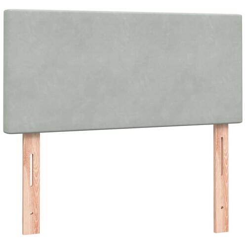 Kontinentalseng med madras lysegrå 90x210 cm fløjl