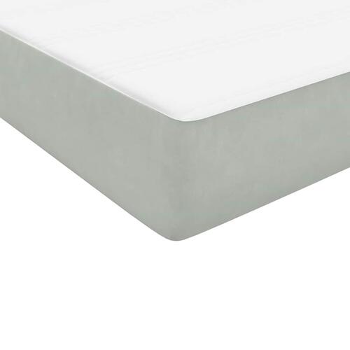Kontinentalseng med madras lysegrå 90x210 cm fløjl