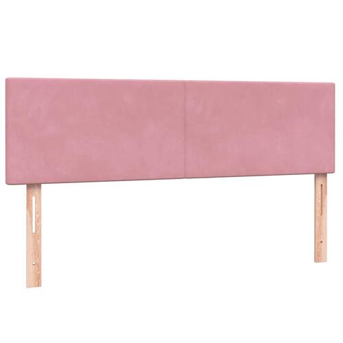 Kontinentalseng med madras 140x210 cm fløjl lyserød