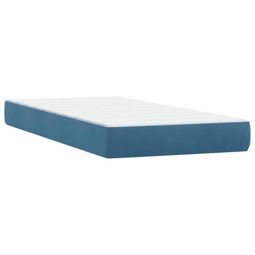 Kontinentalseng med madras 100x210 cm fløjl mørkeblå