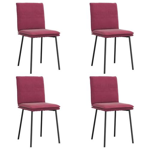 Spisebordsstole 4 stk. velour vinrød