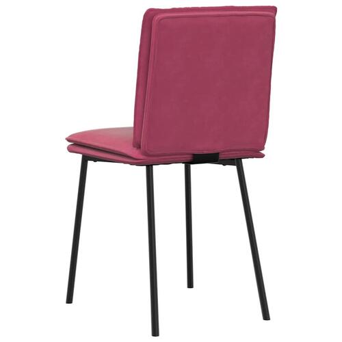 Spisebordsstole 4 stk. velour vinrød