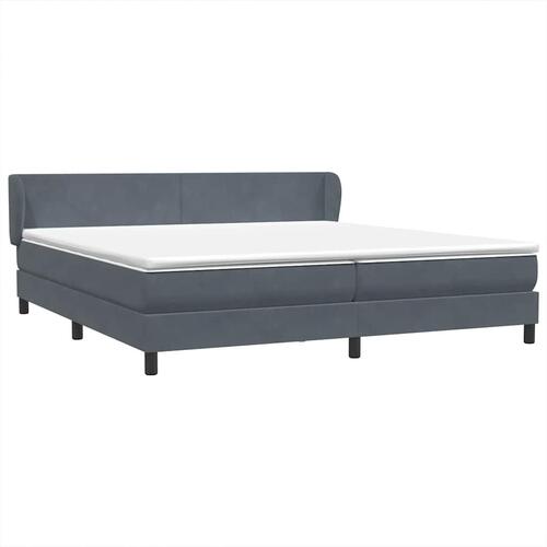 Kontinentalseng med madrasser 200x210 cm fløjl mørkegrå