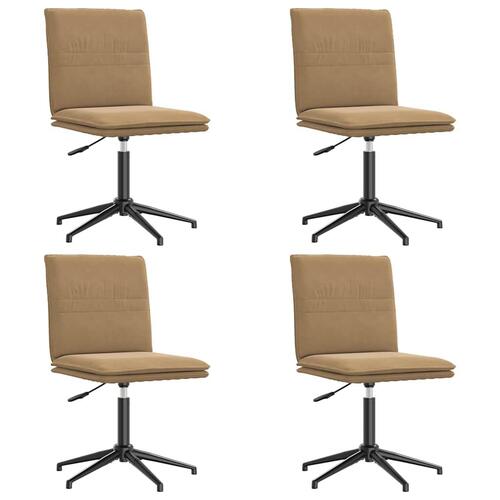 Spisebordsstole 4 stk. velour brun