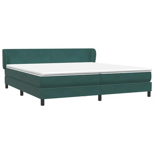 Kontinentalseng med madrasser 200x210 cm fløjl mørkegrøn