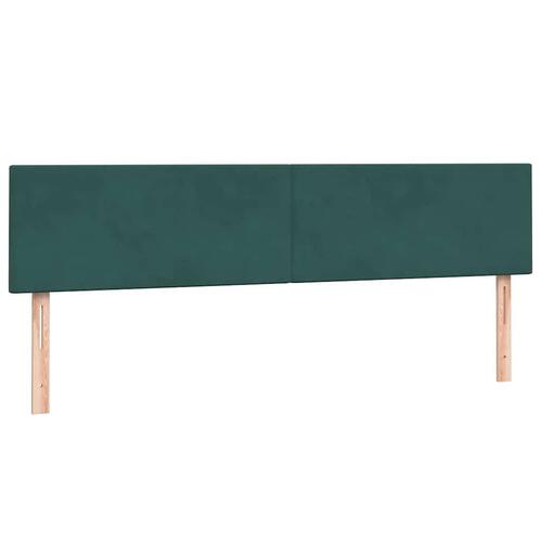 Kontinentalseng med madrasser 200x210 cm fløjl mørkegrøn