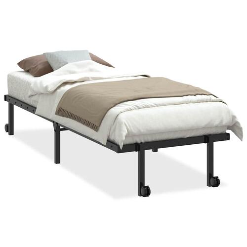 Sengeramme uden madras foldbare 75x190 cm stål sort