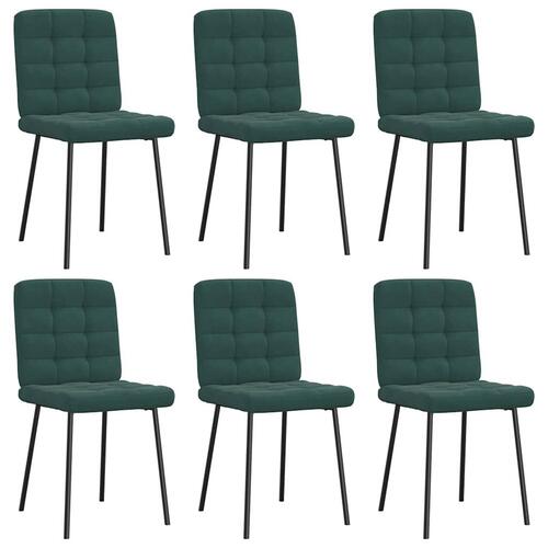 Spisebordsstole 6 stk. velour mørkegrøn