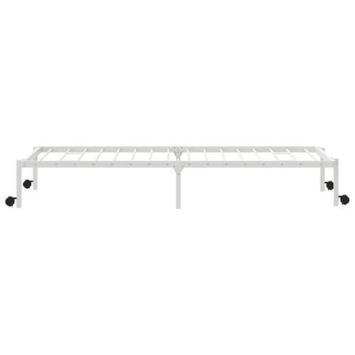 Sengeramme uden madras foldbare 100x200 cm stål hvid