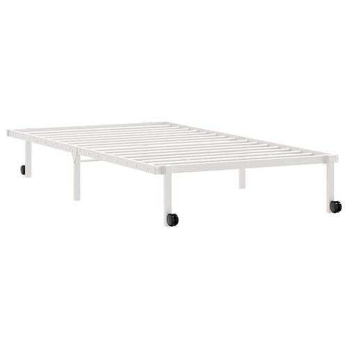 Sengeramme uden madras foldbare 100x200 cm stål hvid
