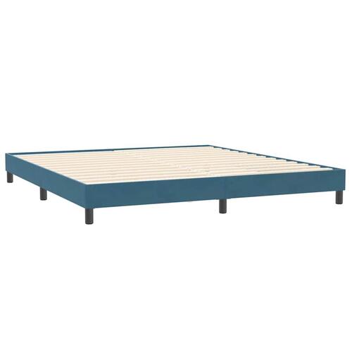 Kontinentalseng med madrasser 180x220 cm fløjl mørkeblå