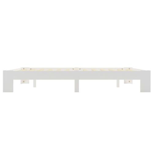 Sengestel massivt fyrretræ 180 x 200 cm hvid