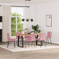 Spisebordsstole 6 stk. velour lyserød