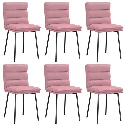 Spisebordsstole 6 stk. velour lyserød