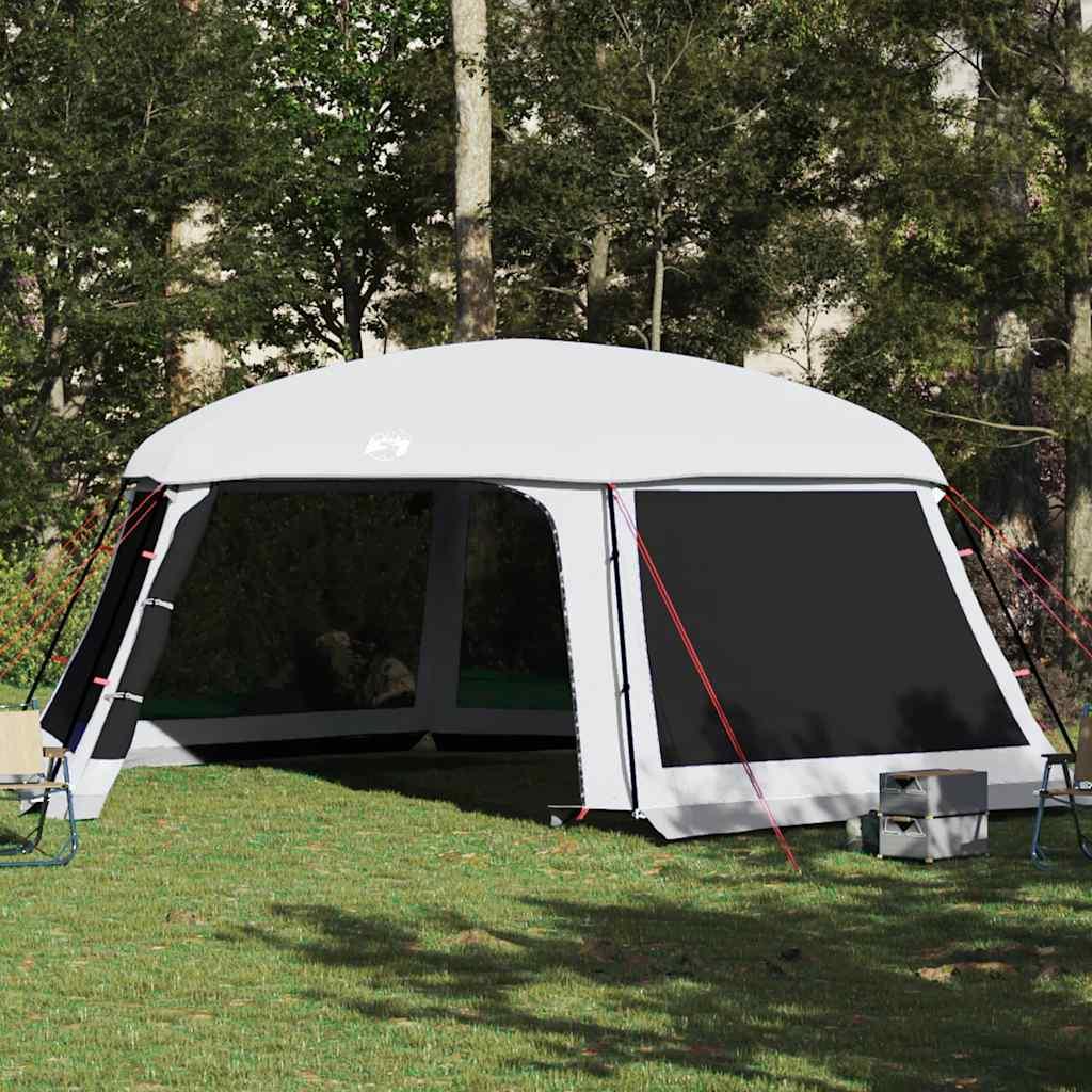 Pooltelt med aftagelig flue og netvægge 670x590 cm grå