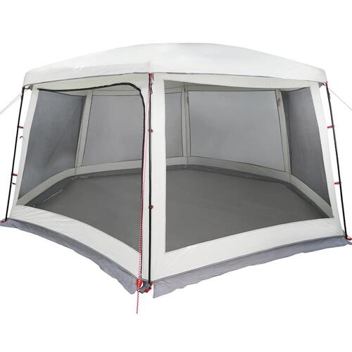 Pooltelt med aftagelig flue og netvægge 670x590 cm grå