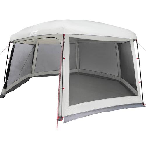 Pooltelt med aftagelig flue og netvægge 670x590 cm grå