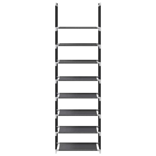 Skostativ 8-etagers 44x28x145 cm ikke-vævet stof sort