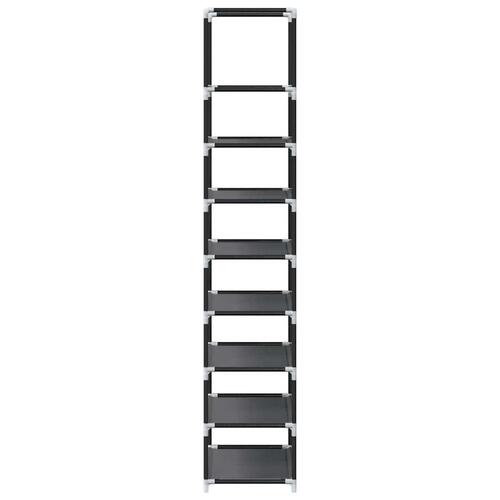 Skostativ 8-etagers 44x28x145 cm ikke-vævet stof sort