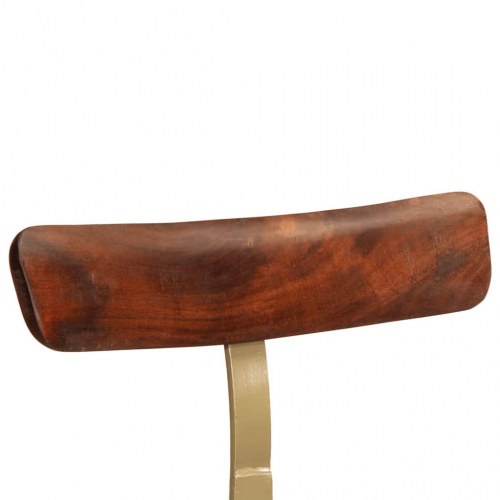 Barstole sæt - 2 stk. i massivt mangotræ med metalben, 49×43×79 cm - brun