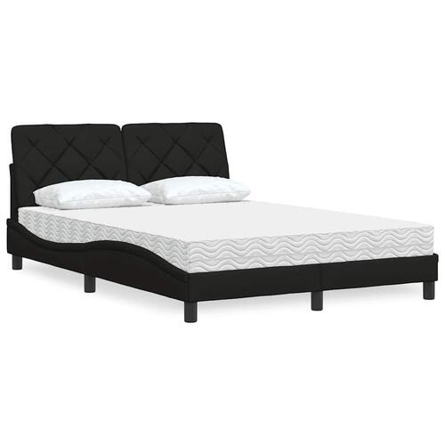 Seng med madras 140x190 cm stof sort