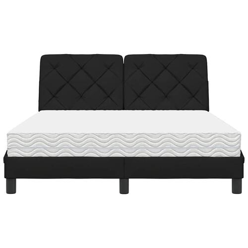 Seng med madras 140x190 cm stof sort