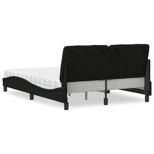 Seng med madras 140x190 cm stof sort