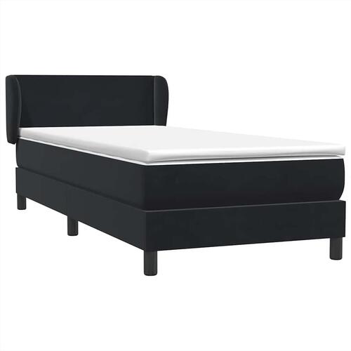 Kontinentalseng med madras 90x210 cm fløjl sort