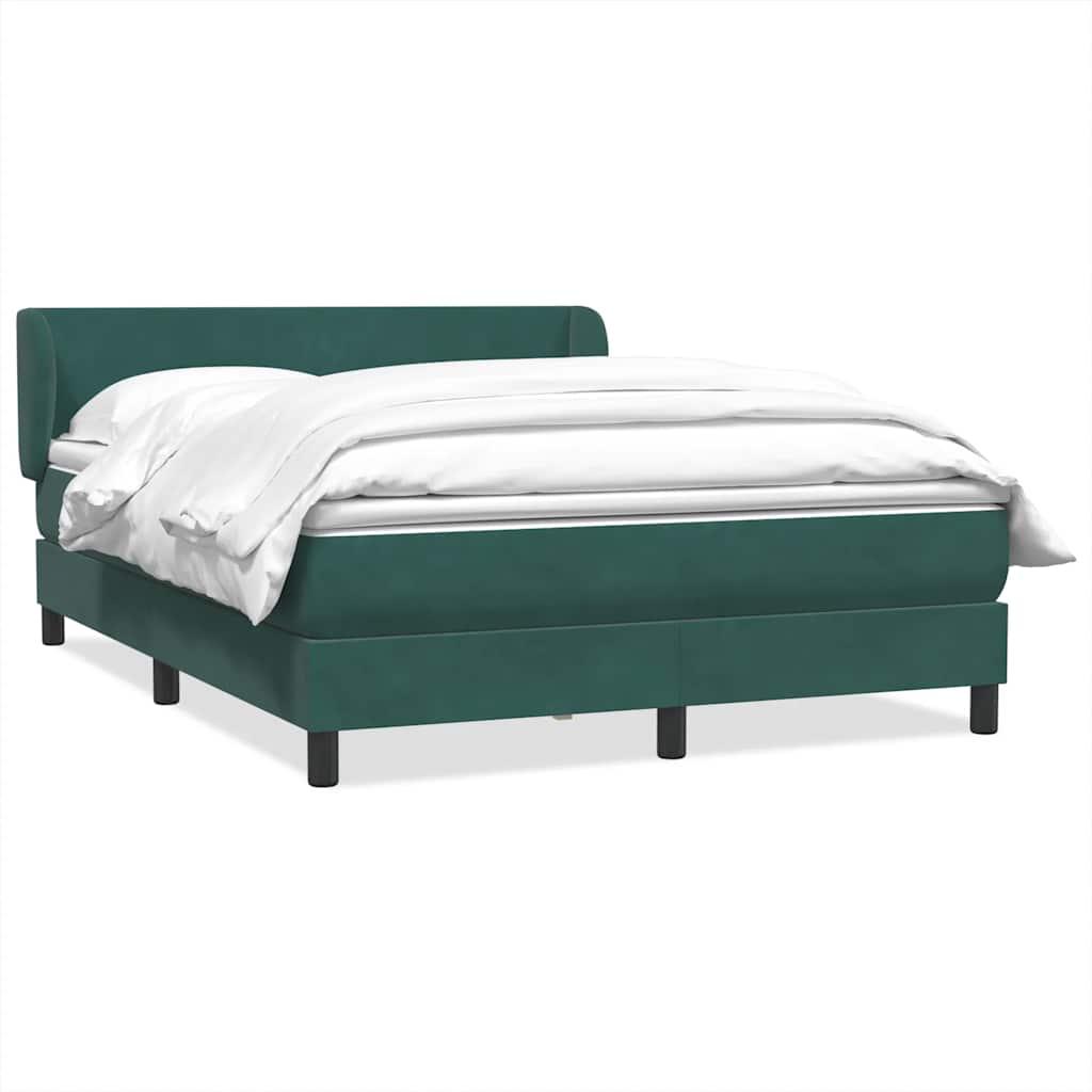 Kontinentalseng med madras 140x210 cm fløjl mørkegrøn